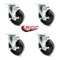 Service Caster 5 Inch Phenolic Wheel Swivel Top Plate Caster Set with Brake SCC-20S514-PHR-TLB-4 - alternate 5